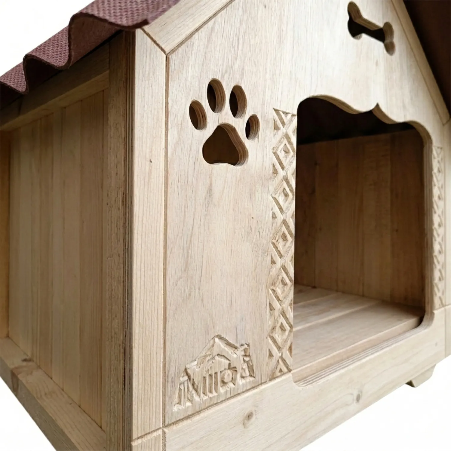 Casa En Madera Pino Pequeña Perro 4