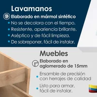 Mueble De Baño Davinci A Piso Austral Con Lavamanos Oslo 48X43 Cm
