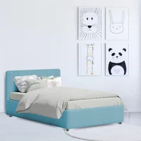 Cama Baul Infantil Doble 140x190x120 + Colchon Pillow Azul Claro