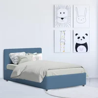 Cama Baul Infantil Sencilla + Colchon Pillow Azul 100x190x120