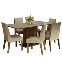 Juego de Comedor Renata + 6 Sillas Marrón/crema/imperial