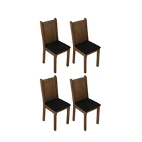 Set x4 Sillas de Comedor 4290 Marrón/negro
