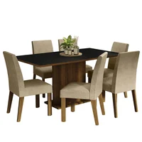 Juego de Comedor Renata + 6 Sillas Marrón/negro/imperial