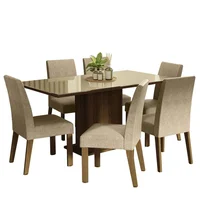 Juego de Comedor Alexis + 6 Sillas Marrón/crema/imperial