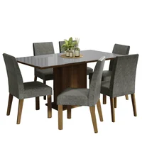 Juego de Comedor Alexis + 6 Sillas Marrón/gris/plata