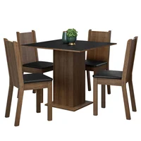 Juego de Comedor Samara + 4 Sillas Marrón/negro