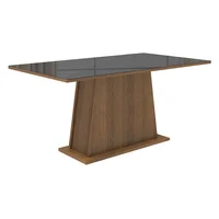 Mesa de Comedor Rectangular 5364 Marrón/negro