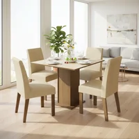Juego de Comedor Deise 4 Puestos Marrón/Crema/Imperial