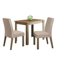 Juego de Comedor Vic + 2 Sillas Marrón/imperial