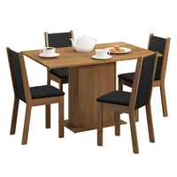 Juego de Comedor Talita + 4 Sillas Marrón/Negro