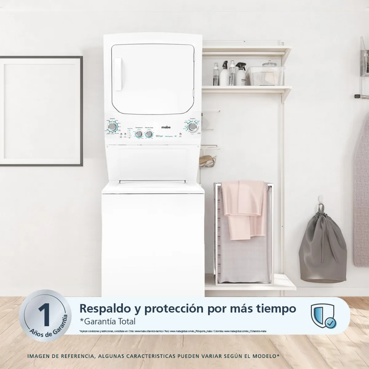 MABE - Torre de Lavado a Gas Natural 22 kg Blanco Ultracapacity Mclc2240gsbb0