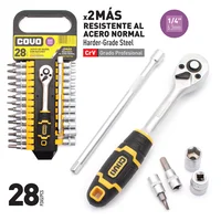 Juego de Dados con Ratchet 28 Piezas 1/4 Pulgada Covo