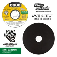 Disco Corte Metal 4 1/2"x1/20"x7/8" Plano Display x 25 Covo