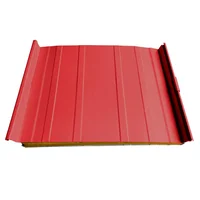 Cubierta Sándwich 33.3 cm Ancho Aluzinc de 0.50 mm Pintura Poliéster Fuego Aislam Fibra de Vidrio de 30mm
