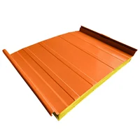 Cubierta Sándwich 33.3 cm Ancho Aluzinc de 0.50 mm Pintura Poliéster Naranja Aislam Fibra de Vidrio de 30mm