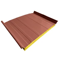 Cubierta Sándwich 33.3 cm Ancho Aluzinc de 0.50 mm Pintura Poliéster Óxido Corten Aislam Fibra de Vidrio de 30mm