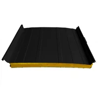 Cubierta Sándwich 33.3 cm Ancho Aluzinc de 0.50 mm Pintura Poliéster Negro Aislam Fibra de Vidrio de 30mm