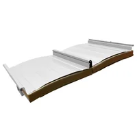 Cubierta Sándwich 33.3 cm Ancho Aluzinc de 0.50 mm Pintura Poliéster Blanco Invierno Aislam Poliuretano de 30mm
