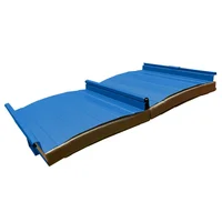 Cubierta Sándwich 33.3 cm Ancho Aluzinc de 0.50 mm Pintura Poliéster Azul Colonial Aislam Poliuretano de 30mm