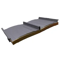 Cubierta Sándwich 33.3 cm Ancho Aluzinc de 0.50 mm Pintura Poliéster Aluminio Oscuro Aislam Poliuretano de 30mm