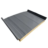 Cubierta Sándwich 52.5 cm Ancho Aluzinc de 0.50 mm Pintura Poliéster Aluminio Oscuro Aislam Poliuretano 30mm