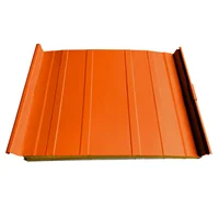 Cubierta Sándwich 52.5 cm Ancho Aluzinc de 0.50 mm Pintura Poliéster Naranja Aislam Fibra de Vidrio 30mm