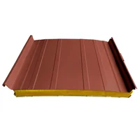 Cubierta Sándwich 52.5 cm Ancho Aluzinc de 0.50 mm Pintura Poliéster Óxido Corten Aislam Fibra de Vidrio 30mm