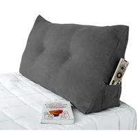 Cojín Tv De Lectura Cama Doble Gris