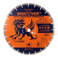 Disco Diamantado Segmentado Asfalto 14 Pulgadas X 1 Pulgadas Discover Discover