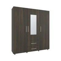 Closet Grayson Espejo 200X180X49 Rta Café Wengue