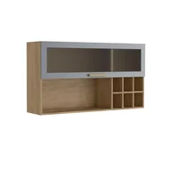 Gabinete Superior De Cocina De 120 Cm En Mdp 1 Puerta 6 Nichos Gris
