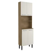 Alacena Despensa De 70Cm Con Mesón En Mdp 4 Puertas Blanco