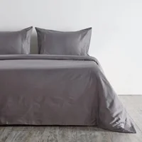 Cover Duvet - Funda Plumón 400 Hilos 100% Algodón Cairo Gris Oscuro Doble