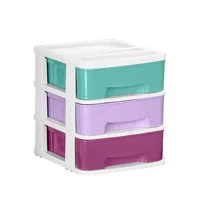 Cajonero Infantil Plastico Pequeño 3 Cajones 21X24X25 cm Azul/Lila/Morado Rimax