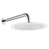 Regadera Ducha Redonda Plateada 20Cm +Tubo