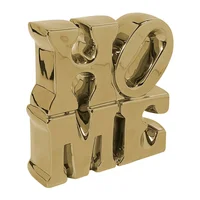Escultura Home Cerámica 13x18 Cm Oro Reffinato Just Home Collection