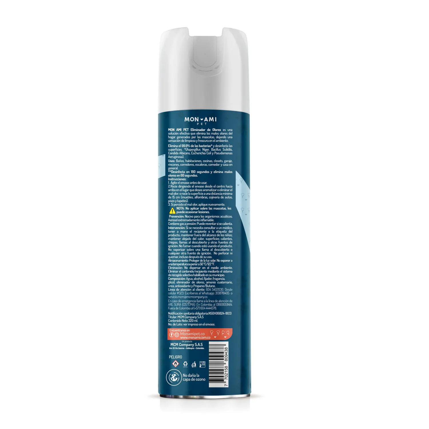 Desinfectante Eliminador De Olores Mascotas 400ml Monami 3