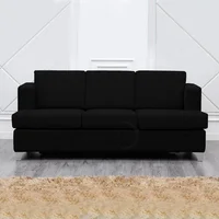 Sofá Cama con Herraje Americano Baltimore Negro Microfibra