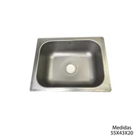 Lavaplatos Acero Inoxidable 55x43 Submontar Premium 20 de Profundidad