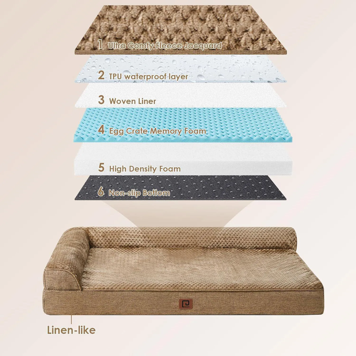 Cama Ortopédica para Perros Medianos de 76 x 50 cm 5