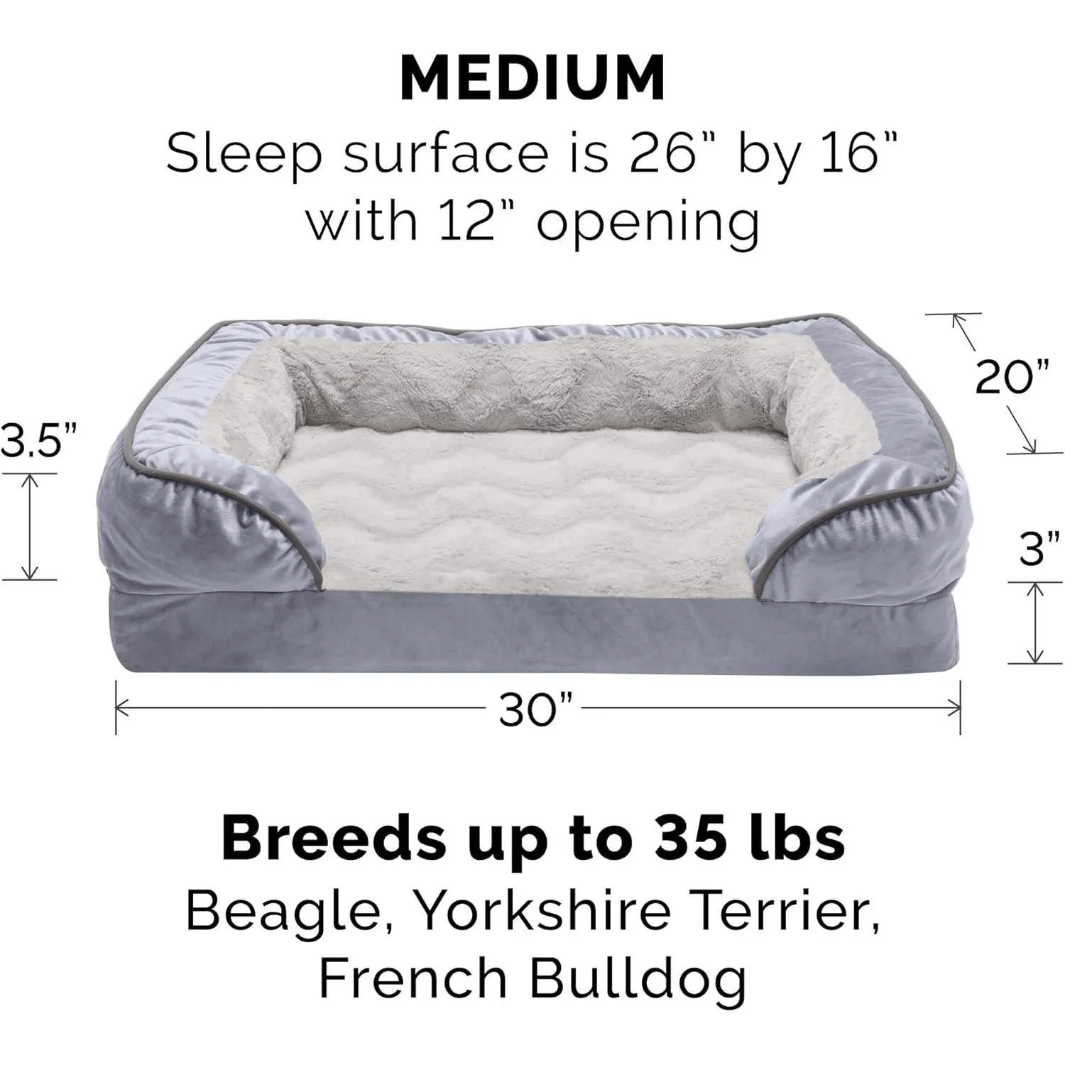 Cama Ortopédica para Perros con Cojines 76 x 50 cm 3