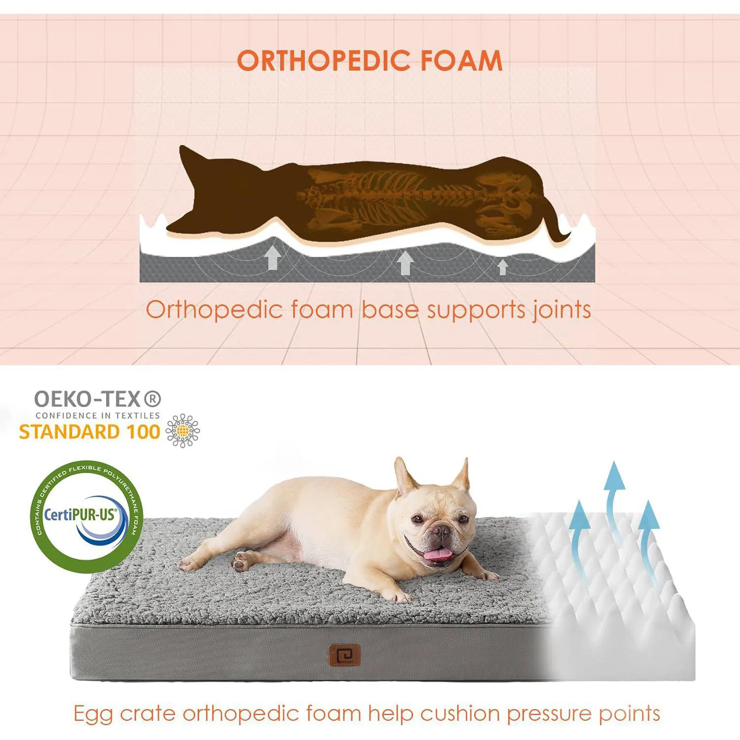 Cama Ortopédica para Perros Grandes de 88.9 x 58.4 cm 4