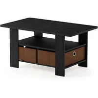 Mesa de Café Plegable con Cajones de Almacenamiento