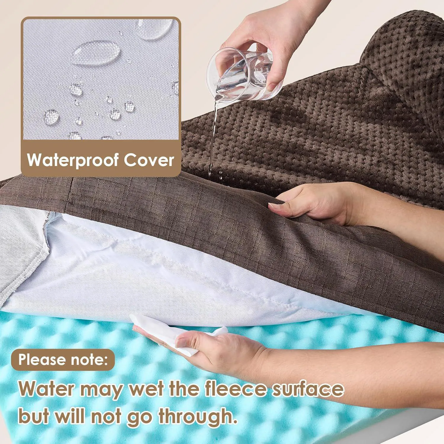 Cama Ortopédica de Espuma Viscoelástica con Forro Impermeable 3