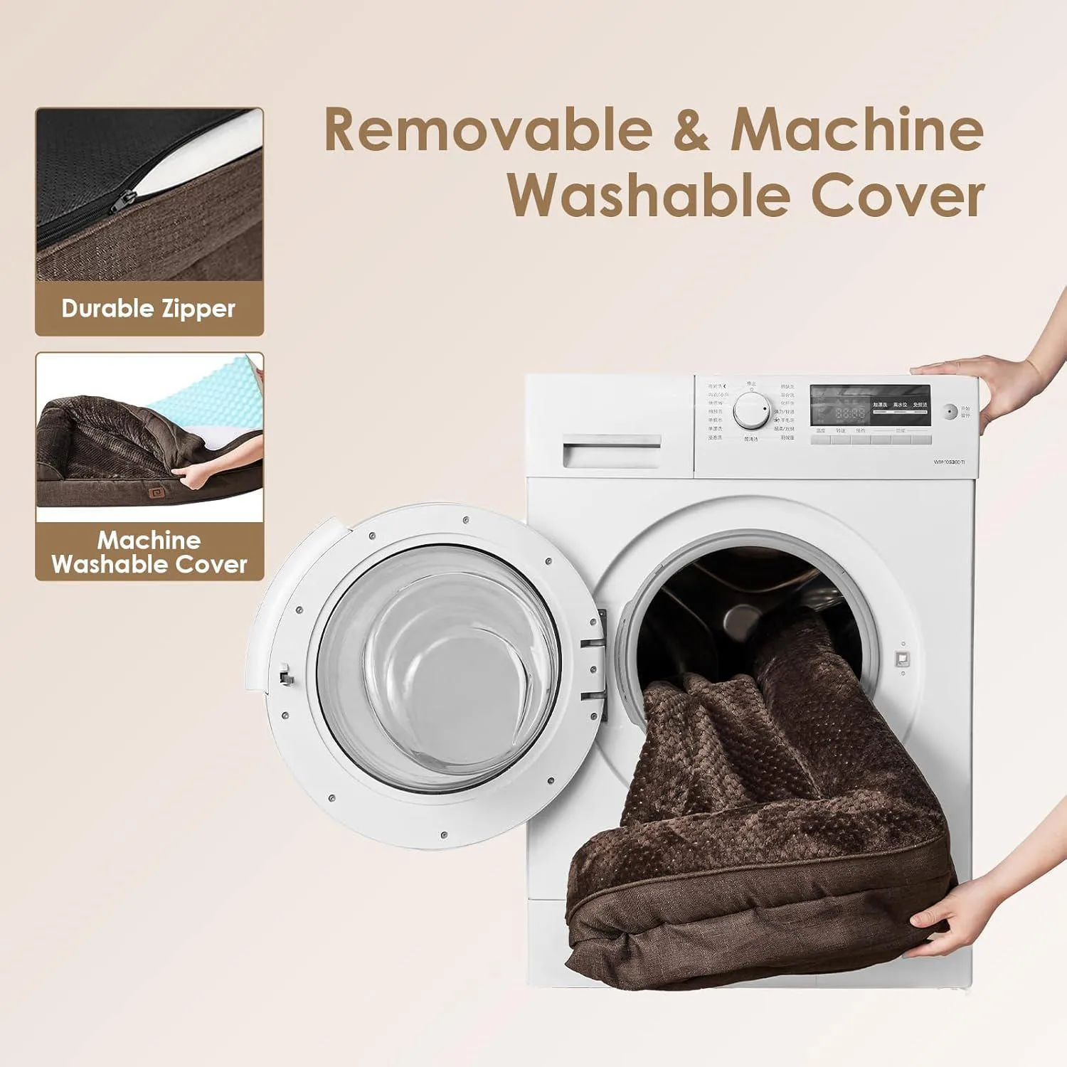 Cama Ortopédica de Espuma Viscoelástica con Forro Impermeable 6