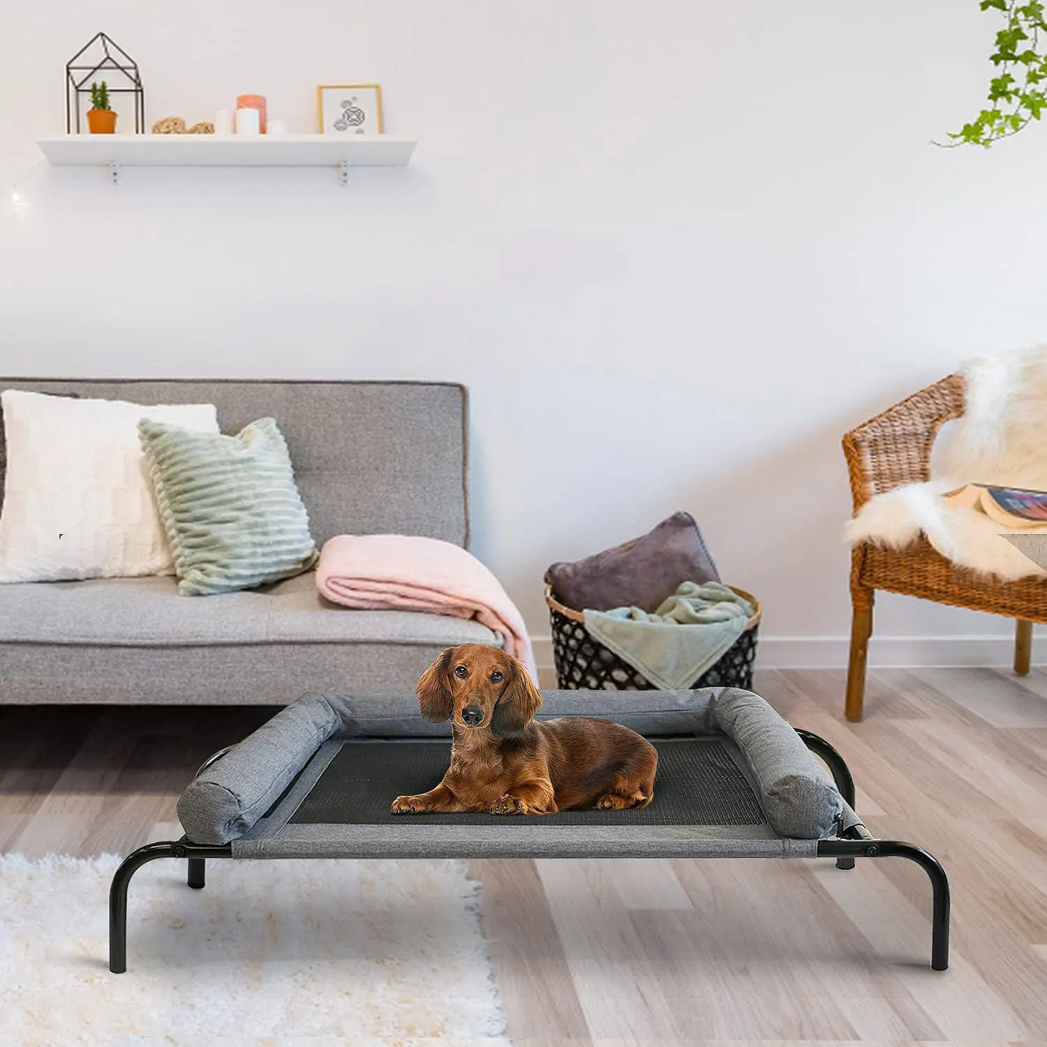 Cama Elevada para Mascotas con Malla Transpirable 6