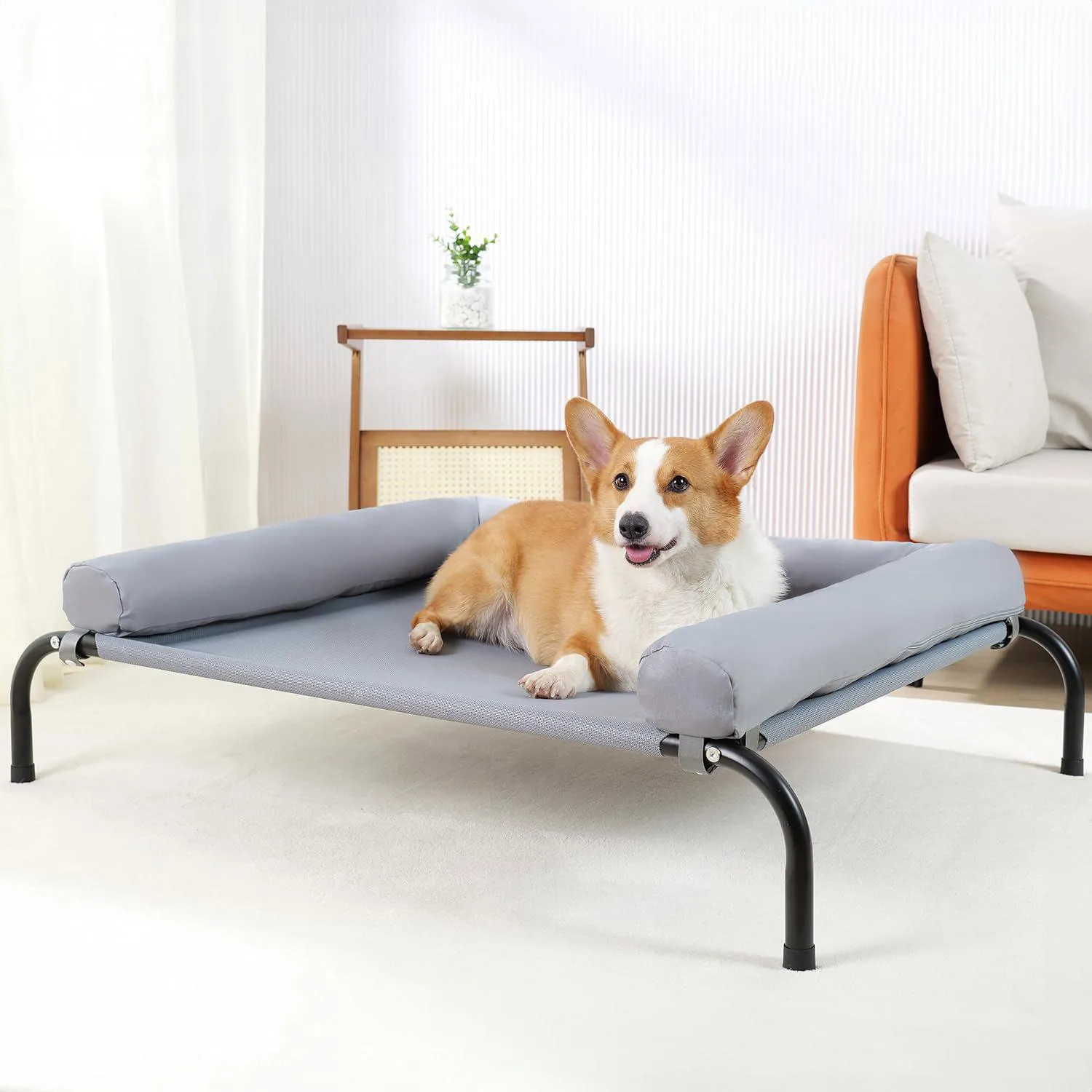 Cama Elevada Refrescante para Mascotas Lavable con Malla
