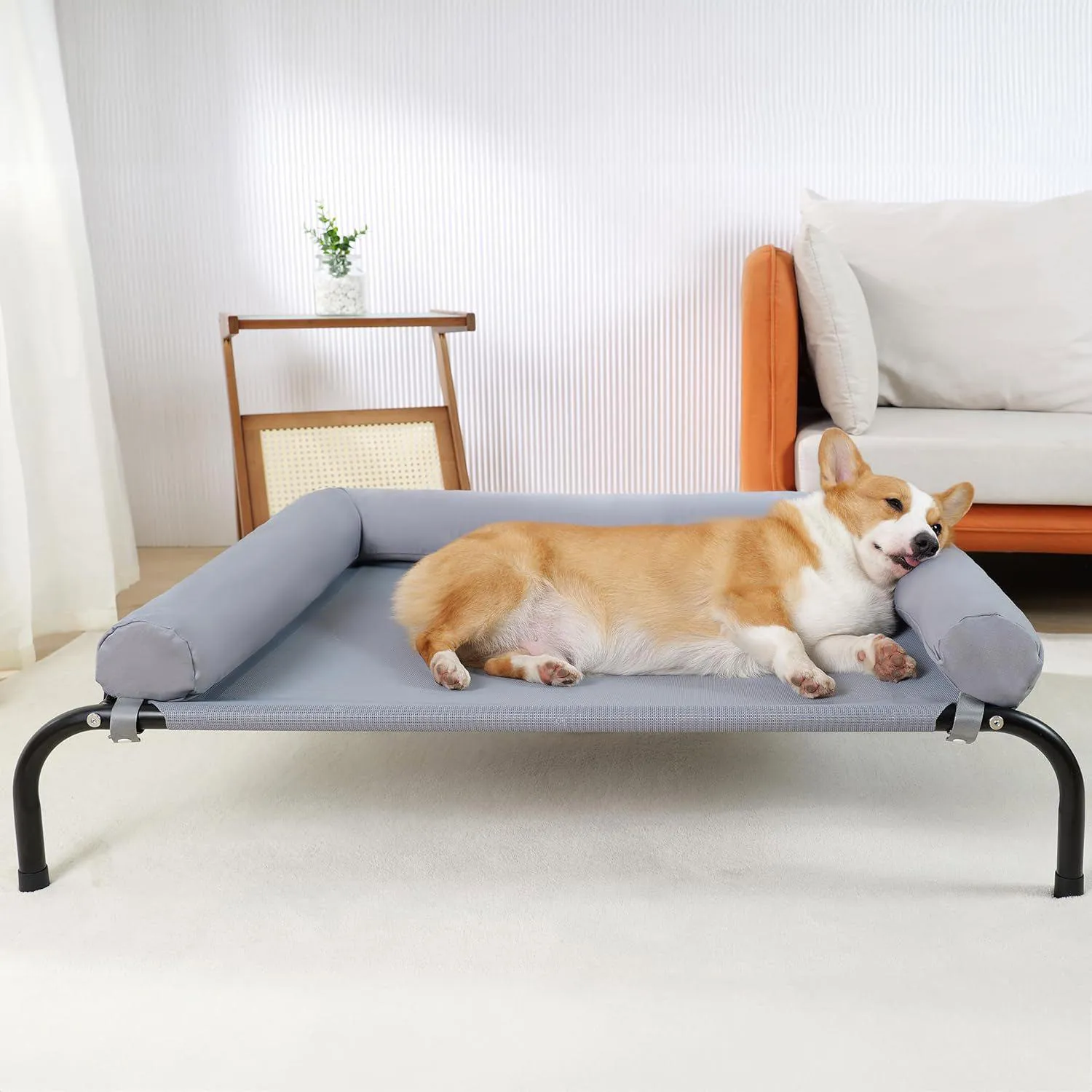 Cama Elevada Refrescante para Mascotas Lavable con Malla
