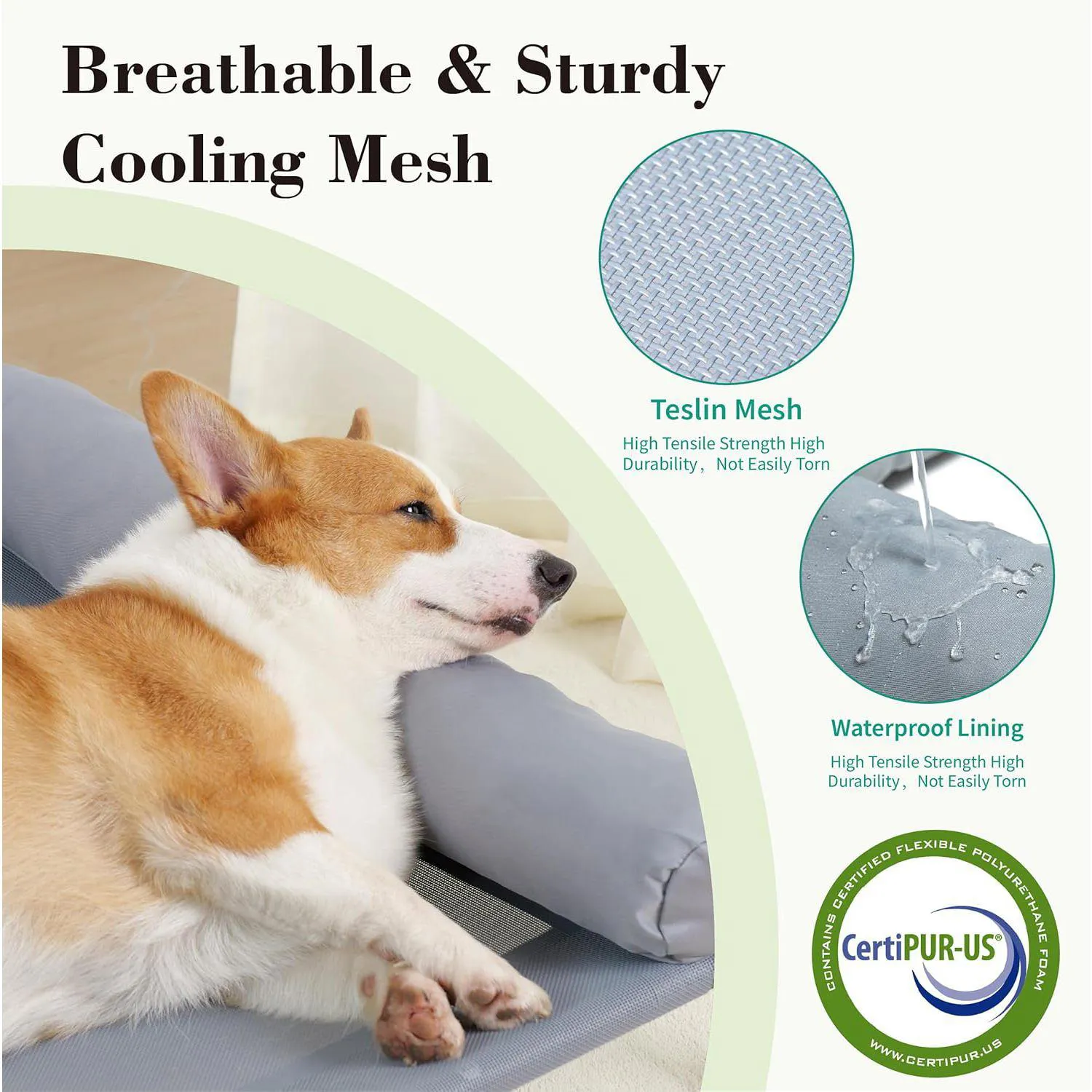Cama Elevada Refrescante para Mascotas Lavable con Malla 3