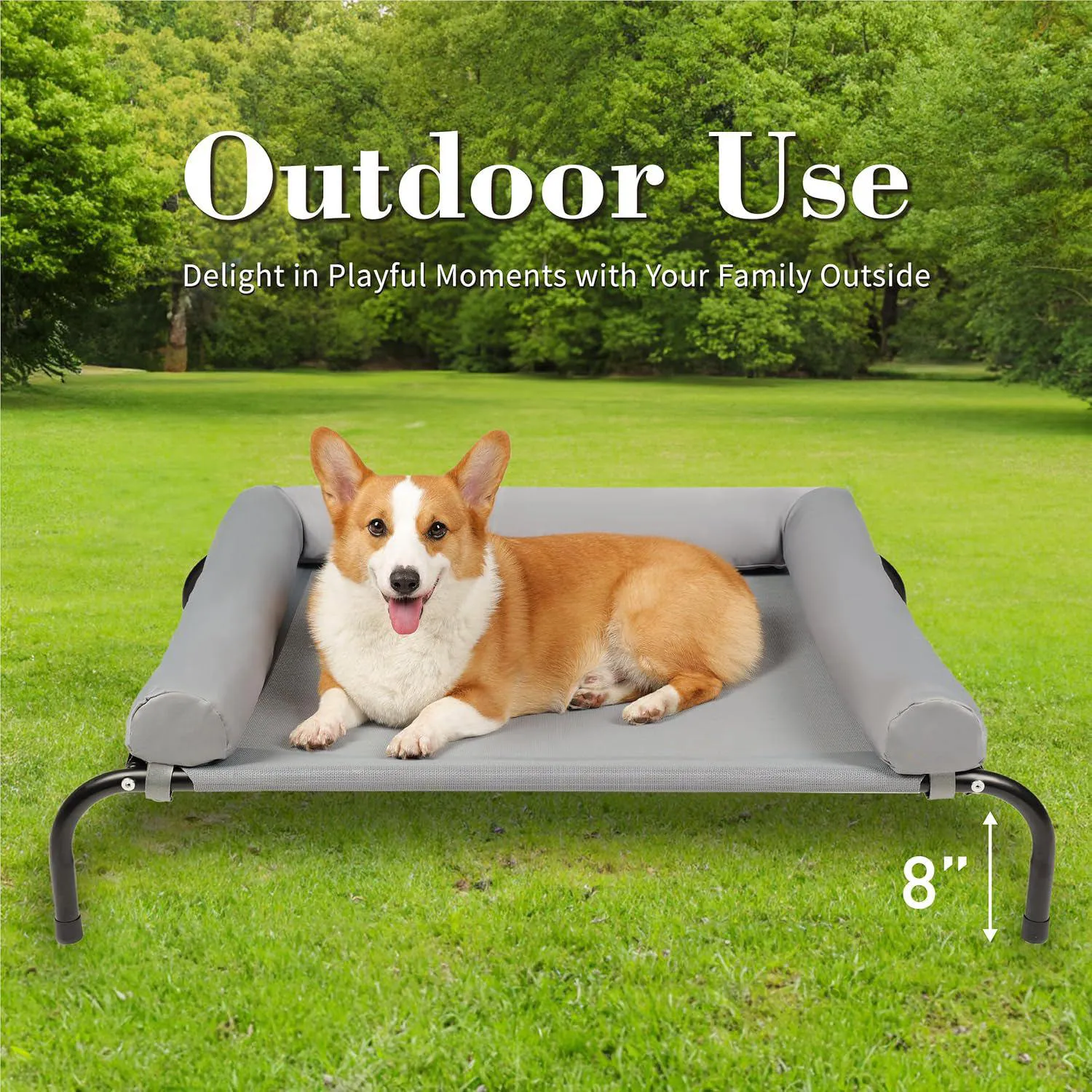 Cama Elevada Refrescante para Mascotas Lavable con Malla 4